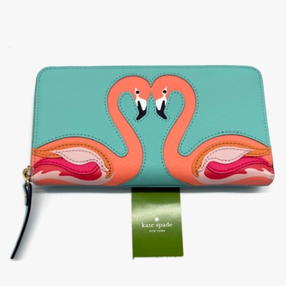 Kate Spade  New York "STRUT YOUR STUFF" Flamingo Lacey Wallet~Classic~Rare - Picture 1 of 6
